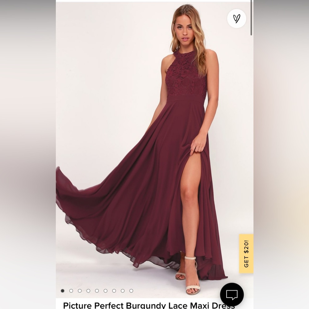Picture Perfect Burgundy Lace Maxi Dress from Lulus